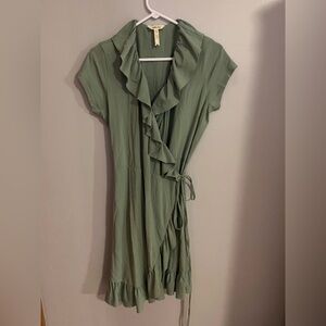 Matilda Jane Sage Wrap Mini Dress